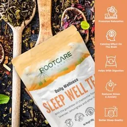 Rootcare Organics Relaxing Sleep Well Tea - Green Tea Blend With Chamomile, Lavender, Lemongrass, And Herbs For Restful Nights| Pack Of 1 Month | 100