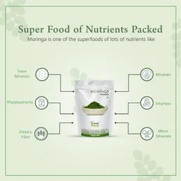 Holy Natural Moringa Powder (250gm), Known as Moringa Oleifera, Drumstick, Horseradish, Miracle, Ben, and Shigru tree leaf powder. For Skin, Hair, and
