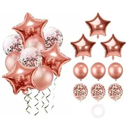 9 Pcs Gold Balloons Set with a Star Foil Balloon Birthday Party Decorations