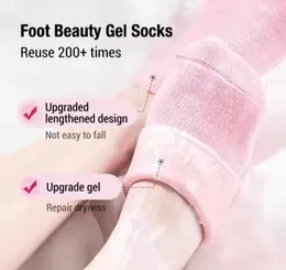 Moisturizing Gel Socks Foot Care Gel Moisturizing Silicone Socks Non Slip Heel Socks Chapped Foot Care Socks Women Men Soft Feet Rough Skin Pedicure C