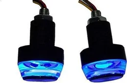 A4S AUTOMOTIVE & ACCESSORIES Bike Handle Bar LED Turn Signal Indicators Dual Color Bulb For All Motorbikes (Set of 2, Blue & Red)