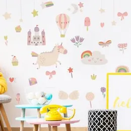Pumkins Magical Unicorn Castle Wall Stickers for Kids Baby Wall Stickers for Kids Room Bedroom Playroom Nursery Living Room D�cor Wall Art Wall Decora