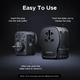 UGREEN 65W Universal Travel Adapter (1Outlet / Type-C2 / USB*1) – S550 - 55001