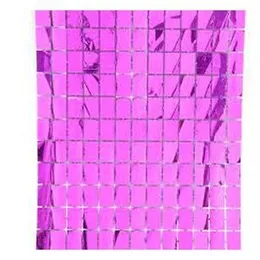Square Box Shaped Purple Foil Fringe Curtain Birthday