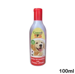 Greenvet TFS Herbal Pet Shampoo – 100ml Clinically Tested Tick & Flea Control for Dogs