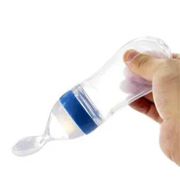 Silicone Squeeze Bottle Spoon Baby Feeding Cereal Rice Supplement with Dispensing Feeder Food Dispensing Spoon, Infant Newborn Toddler Food Supplement