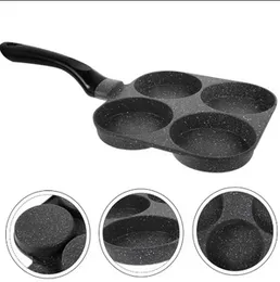 4-Hole Household Nonstick Frying Pan Granite Coating Egg Pan Omelet Pan Saute Pan Healthy Stone Cookware Chefs Pan