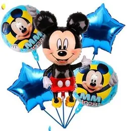 5 Pcs Foil Balloons Micky Mouse Birthday Decorations