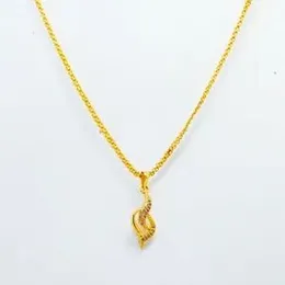 Gold Plated 2mm Bismarck Chain With  Arkina Diamond's Nectar pendent For Women.