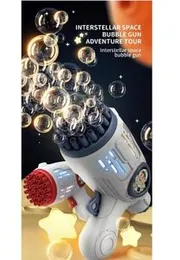 Children's Bubble Machine Electric Astronaut Bubble Gun Portable Outdoor Beach Bath Game Kids Gifts LED Light Wedding Party Toys
