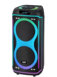 NDR-820 Dual 8″ Wireless Bluetooth Karaoke Speaker with RGB LED Lights & Wireless Mic
