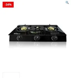 Glass top 3 burner national gas cooker