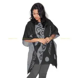 Gray With Black Short Kaftan SK 08