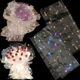 Wedding Bouquet Light Wrapping Paper Flower Gift Packing Luminous LED Clear Cellophane Light Gift Warp