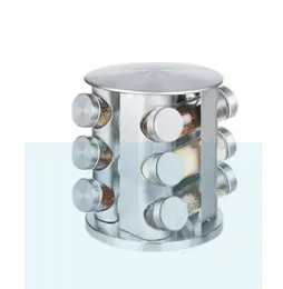 12pc spice carousel 360 rotating seasoning jar kitchen storage container
