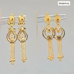Golden Long Drop Earrings with Chain Tassels – Kids & Adults