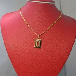 Gold Plated S Cut Link Chain & Double Box Pendant with White Crystal Stone 18 - 24 Inch Stylish Design Guaranteed Necklace.