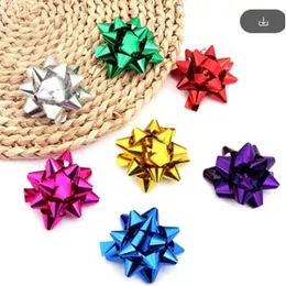 2.5Inch Metallic Star Flower Pull Bow 6Pcs Box Flower Paper Ribbon For Gift Wrap & Wedding Decoration Gift Pull Ribbons Flower Wrappers Car Decor