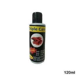 Triple Care 120ml Fish Medicine Anti Parasite, Anti-Fungal, Anti-Lice For Aquarium Fish Tank Ornamental Fish