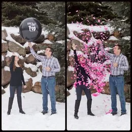 Gender Reveal Giant Balloon - He or She Pop to See / Boy or Girl Balloon