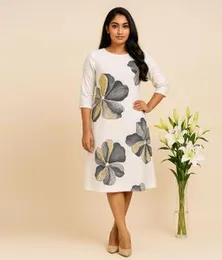 White with Multicolor RC FROCK 100B