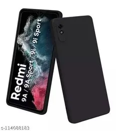 Redmi 9a soft matte liquid silicone Case Back Cover for Redmi 9a -  Black
