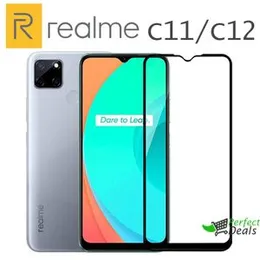 Realme C11 C12 Screen Protector Full Glue 9D MTB tempered Glass Full Cover Protection Screen Guard for Real me Realme C11 Realme C12