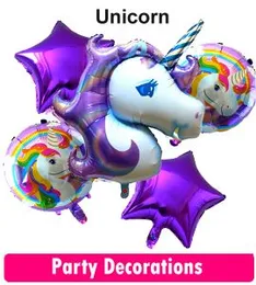 Birthday Decoration Purple Unicorn Balloon set With Banner Unicorn Theme Full