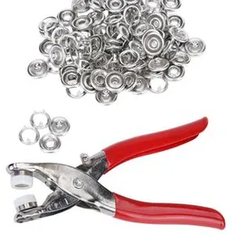 50 Sets Snap Fasteners Kit Tool, TSV Stainless Steel Snaps No-Sew Button Fasteners Studs, Fastener Pliers Press Snap Button for Sewing Crafting Clothe