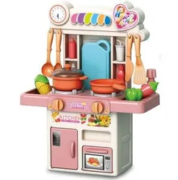 Kids Pretend Play Mini Kitchen Playset with Water Spray Light & Sound 33 Pcs (0060)