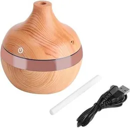 USB-Powered 300ml Wood Grain Aroma Diffuser & Air Humidifier with LED Lights – Perfect for Bedrooms, Workspaces, Spa, and Relaxation Areas