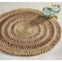 Palm carpet palm rugs 5feet diameter size handmade carpet.