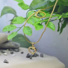 Gold plated 2.2mm fox chain with dolphin heart pendant-18 inch