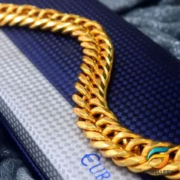 Gold Plated Big 14mm Double Albert Bracelet Guarantee Fashion Fashionable and Stylish Smart Design for Men.