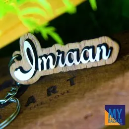 Customized Name Key Tags Emboss Letter Key Tag Personalized Wooden Key Tags Key Chain Key Ring.