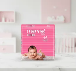 Marvel Baby Disposable Diapers Size S (Small) - 3-6 Kg, Pack of 16