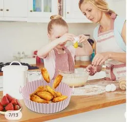Air Fryer Liners,6.8 Inch Air Fryer Silicone Pot Reusable Silicone Liners