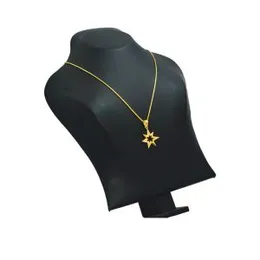 Gold Plated 2mm Bismarck Chain With New Stone Star Pendant For Women.