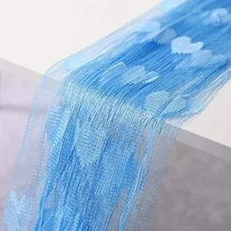RAMCHA Heart String Curtain 3.5 X 6.5 Feet - 1 Piece (Blue)