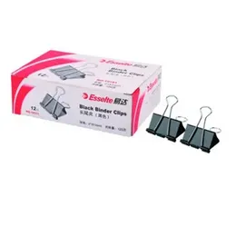 Esselte Binder Clip Black Long Tail Clip (Box) 12mm 12 Pieces