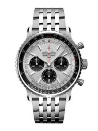New premium Breitling Navitimer B01 Chronograph 45mm Mens Watch silver & Black