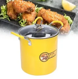 3L Stainless Steel Mini Deep Fryer Pot Japanese Style with Oil Filter Rack Lid