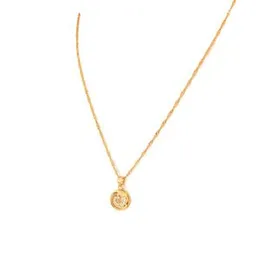 Gold Plated Guaranteed 18/24 inch Karali / Disco Chain with Small Derana Pendant Necklace for ladies.