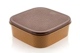 Masala Rangoli Box Dabba for Keeping Spices, Spice Box for Kitchen, Masala Container, Plastic Wooden Style, 7 Sections (Multi Colour)