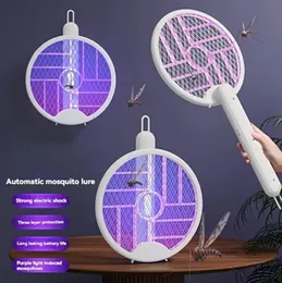 Foldable Electric Mosquito Killer Fly Swatter Trap USB Rechargeable Mosquito Lamp Mosquito Racket UV Light Bug Zapper
