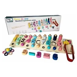 Kids Wooden Monterssori Beads Puzzle Board Toy Set (0028)