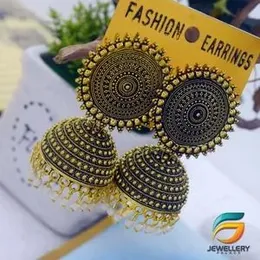 Dull Gold plated Jimikki Earrings With White Pearl Fashion Earrings For Women.