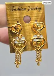Gold Plated Dangler Earrings for Women and Girls ,Heart Design Earrings for Girls.