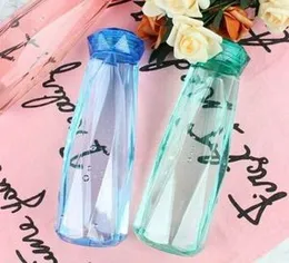 Water Bottle for Girls 430ml Cute Drinks Cup with Lid Stylish Rhombus Glass Crystal Diamond School Office Drinking Bottle Ratings 1