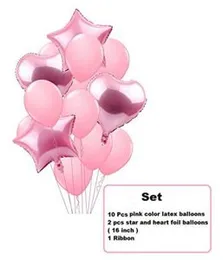 14 Pcs Latex Balloon Bouquet Set including Star & Heart Helium Foil Balloons for Party Decoration